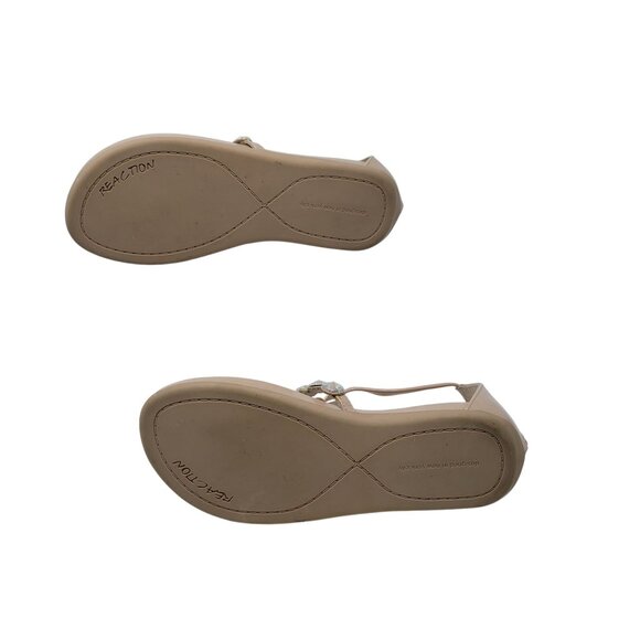 Kenneth Cole Reaction Slim Key Sandals Sz 6 Nude Rhinestone T-Strap Glam Formal - Picture 11 of 12